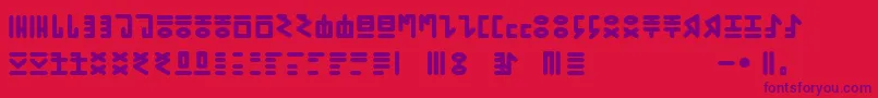 Czcionka GENР RICA PRIMITIVA 01 – fioletowe czcionki na czerwonym tle
